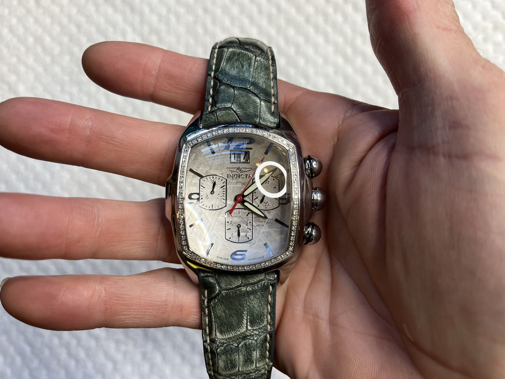 Invicta Swiss Made Diamond Meteorite Lupah Model 2470 LE Alligator Strap, 852/1000.