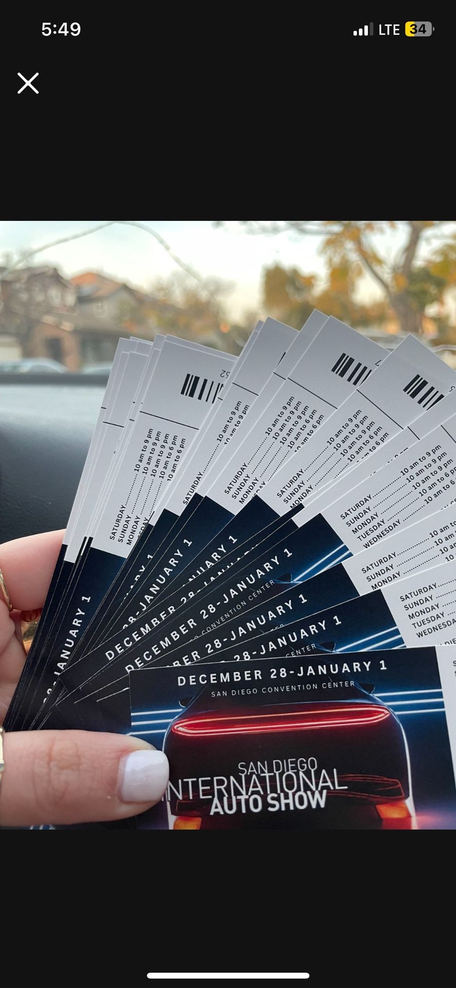 (1) CAR SHOW AUTO SHOW TICKET