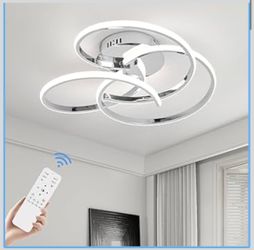 CANEOE Modern Led Ceiling Light, 42W Dimmable Close to Ceiling Light Fixture with Remote Control, Flush Mount Led Ceiling Lamp for Bedroom Living Dini