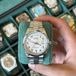 Seiko Mod: White Arabic Day Date