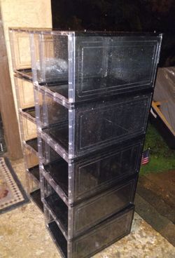 Shoe storage boxes black clear