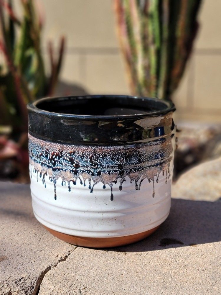 Glazed Garden Planter Indoor Outdoor W/ Drainage Hole