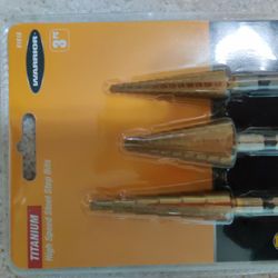 NEW! 3 PC WARRIOR Titanium Step Drill Bit Set (Quick Change Hex Shank)