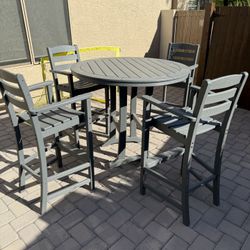 Sturdy Polywood (Plastic Wood) Bar Stool Table Set