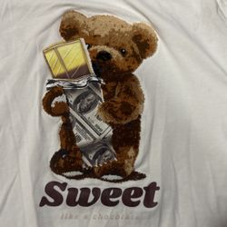 Loop Sweet Like Chocolate Designer Off White Tee Shirt