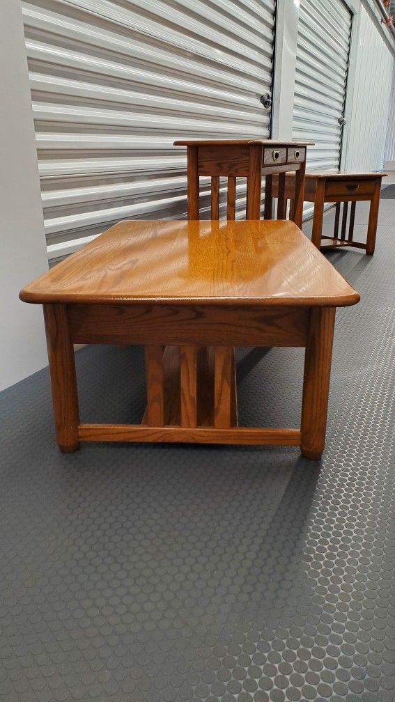 Table Set 3 Piece Oak Living Room