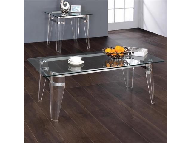 CLEAR COFFEE TABLE AND END TABLE