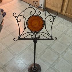 Glass Sunflower Antique Music Stand