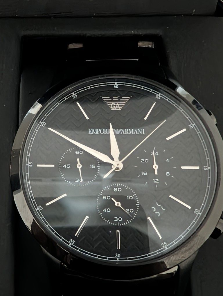 Emporio Armani AR2485 Renato Chronograph Watch Black Steel