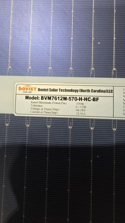 570W Boviet Solar Panels - B Grade - High Wattage
