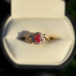 Jewelry 10k solid yellow gold rose quartz 0.5CTW ring sz 7.00