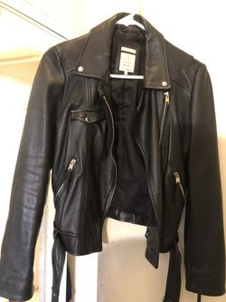 Zara Real Leather Jacket Size Medium