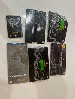 Necklaces, shockers, earrings