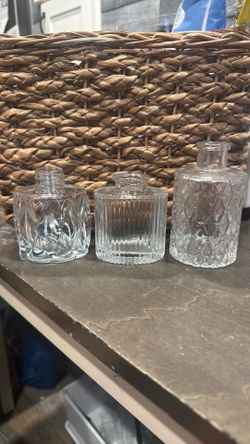 3 Glass Bud Vases