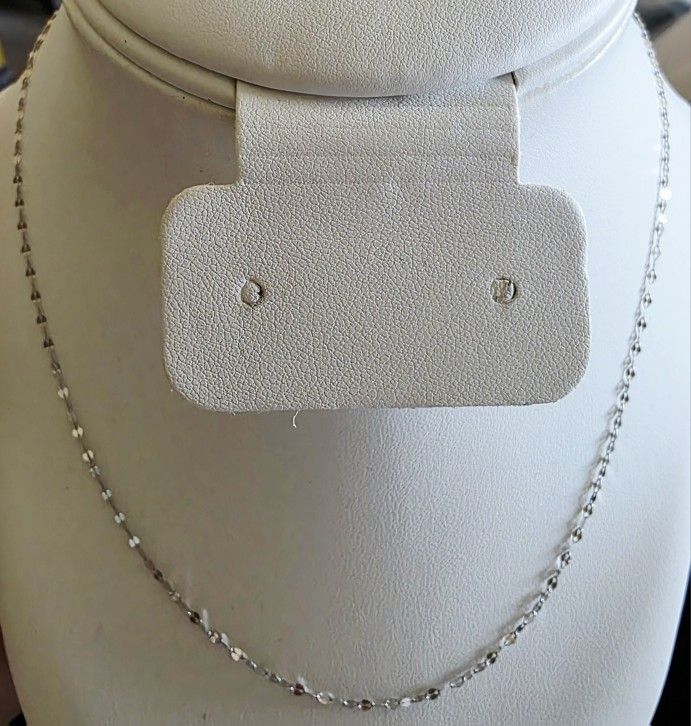 🪷18k White Gold Mirror Chain- Size 18