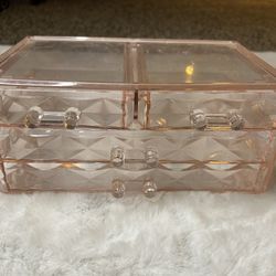 Acrylic Pink Jewelry & Makeup Organizer