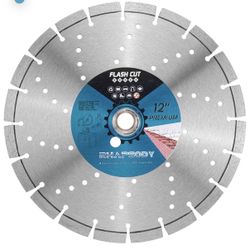 12 Inch Laser Welded Diamond Saw Blade, Segmented Premium Diamond Blade General Purpose Dry/Wet Cutting Concrete, Reinforced Concrete, Masonry, Brick,