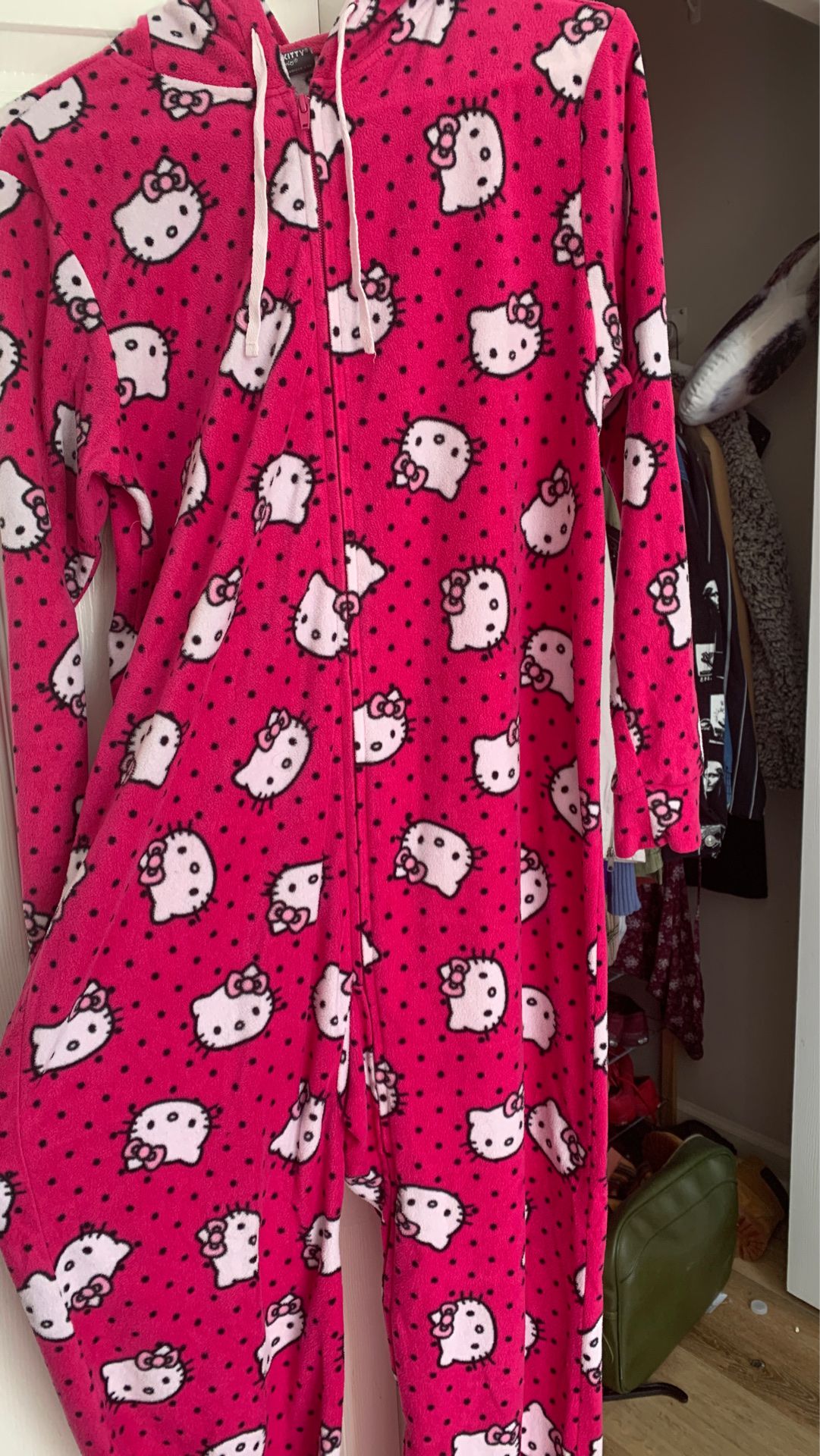 Hello Kitty onesie footie pajama, adult Medium