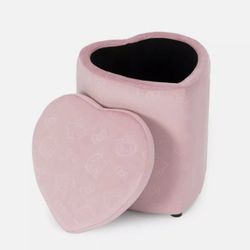 Impressions Vanity Hello Kitty Pink Heart Storage Ottoman Chair