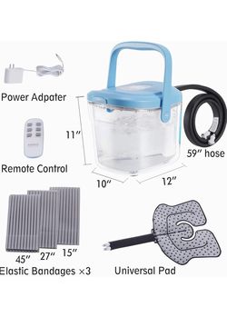 NEHOO Cold Therapy System, Transparent Double-Walled Insulation, Wireless Remote, Programable Ice Therapy Machine for Knee After Surgery, Universal Pa