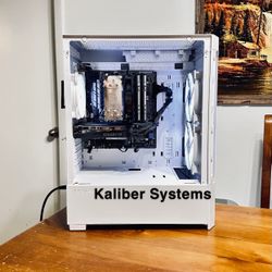 Custom White Gaming Computer with Intel i7 6700K, 1660 GTX SUPER, 512GB NvME SSD