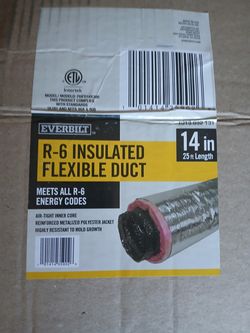 Everbilt 14" Insulated Flexible Duct Home Depot 11 Feet