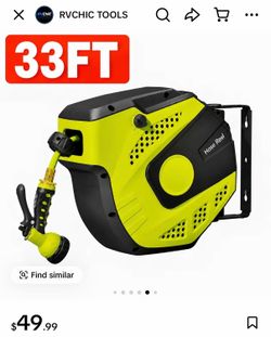 33FT Retractable Garden Hose Reel – Wall Mount