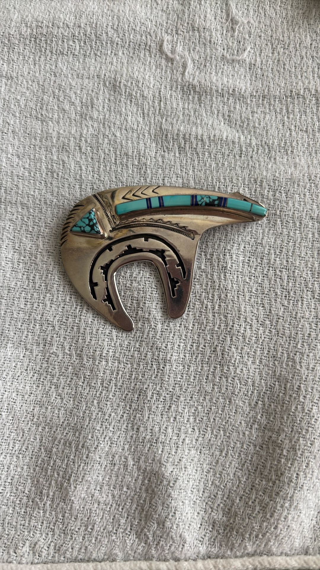 Sterling Silver Turquoise Brooch