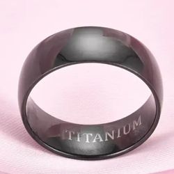 Men's Titanium Size 10 Black Matte Ring 