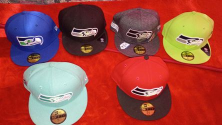 Seattle Seahawks New Era 59FIFTY Fitted Hats – Lot of 6