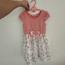 Flower Girl Dress 6X – Pink Top, White Skirt