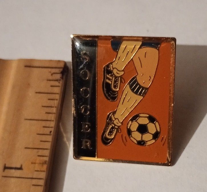 Soccer Kicking Ball Sports Vintage Collectible Lapel Pin A-2