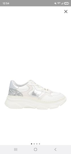 Leather White Silver Sneakers
