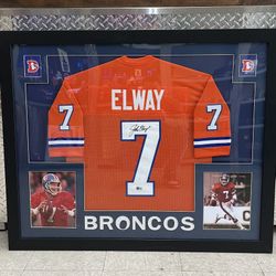 Denver Broncos John Elway Framed Autographed Jersey *5751