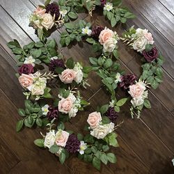 Wedding isle chair arrangements set of 10 with tie sashes