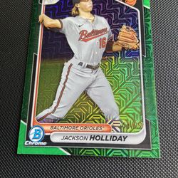 2024 Bowman Chrome Jackson Holliday (Baltimore Orioles) Mega Box Mojo Prospects Refractor (Green # /99)