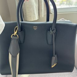 MCM Leather Top Handle Bag