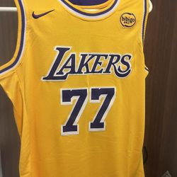 New Stitched Luka Doncic Yellow Los Angeles Lakers Jersey