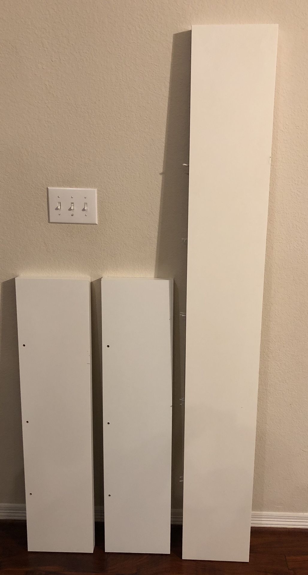 3 IKEA shelves ... 1 is 75in, other 2 are 44in