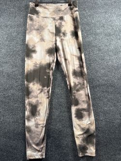 Womens S/M Brown Black Tie Dye Leggings Stretch Pull On Pants