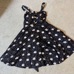 Eva Rose Black Orange Hedgehog Quirky Rockabilly Vintage Swing Dress