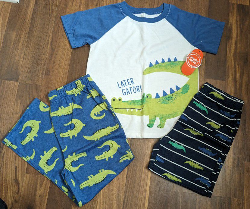 Boys Size 5T Alligator Pajamas Set Of 3