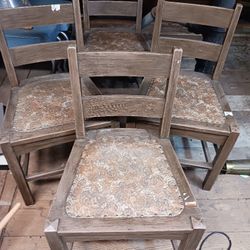 Set Of 4 Craftsman OAK Dining Chairs Stickley Limbert Quality Needs Paint Stripped And Refinished Nice Antique Restoration Project American Bungalow³