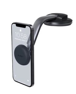 The Aukey HD-C49 Car Magnetic Phone Mount in black is a sleek