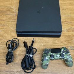 Play Station 4 With Green Camo Controller 