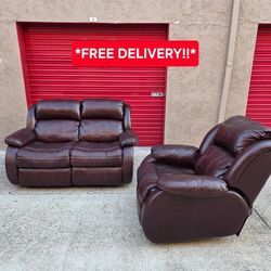Leather Recliner Sofa Set
