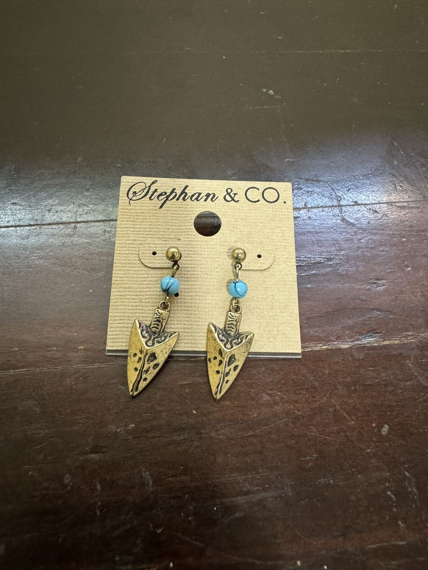 Stephan & CO Arrowhead Turquoise Earrings - New