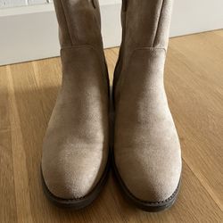 Brand New! Vegan Suede Beige Boots  Size 8.5