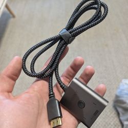 WARRKY HDMI Splitter 1-in-2-out – 4K Display, Braided Cable
