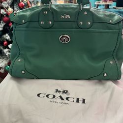 Green Coach Leather Rhyder Satchel